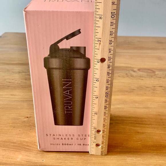 Truvani Stainless Steel Protein Shaker Cup BPA Free Wire Whisk 16.9 oz BLACK NEW - Picture 6 of 7